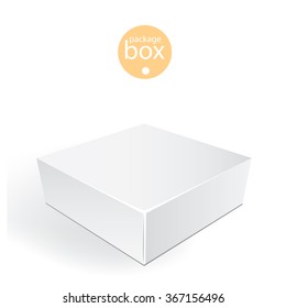 White package box. Packaging mock up template. Good for a food, electronics, software, cosmetics design and other products. Vector illustrated