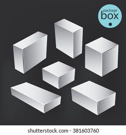 White package box. Packaging mock up template. Good for a food, electronics, software, cosmetics design and other products. Vector illustrated