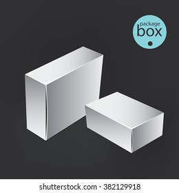White package box. Packaging mock up template. Good for a food, electronics, software, cosmetics design and other products. Vector illustrated
