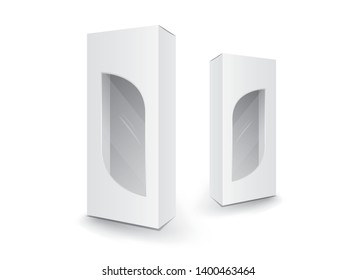 White package box vector, package design, 3d box, product design, realistic packaging for cosmetic or medical, paper boxes.