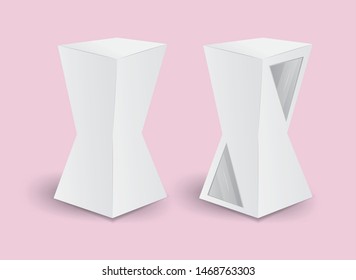 White package box vector, package design, 3d box, product design, realistic packaging for cosmetic, food, Bakery or medical, paper boxes.
