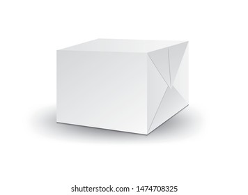 White package box vector, package design, 3d box, product design, realistic packaging for cosmetic or medical, paper boxes.