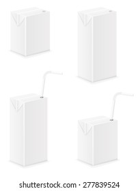envase blanco con ilustración vectorial de jugo aislado en segundo plano
