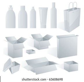 White package templates to put your design on. Vector