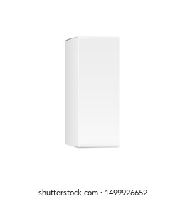 white packaging box mockup isolated on white background, vector illustration