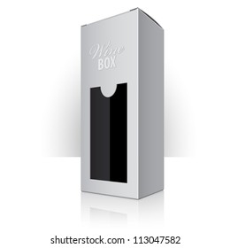 White packaging box for wine bottles. Vector illustration