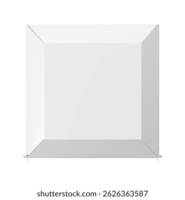 Embalagem branca caixa de papelão maquete, vista superior. Tampa fechada. Isolado no fundo branco. Para software, dispositivos eletrônicos e outros produtos. Ilustração realista de vetor 3d