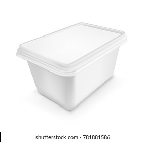 White packaging with lid for food