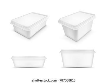 White packaging with lid for food