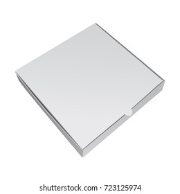 White packing box for pizza. Realistic 3d illustration for your design