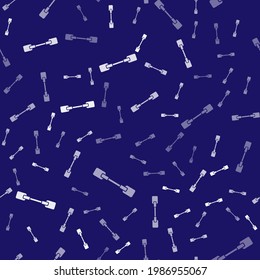White Paddle icon isolated seamless pattern on blue background. Paddle boat oars.  Vector Illustration