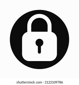 White Padlock Black Circle Icon Design Stock Vector (Royalty Free ...