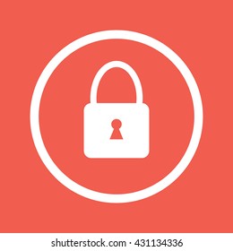 White padlock icon vector