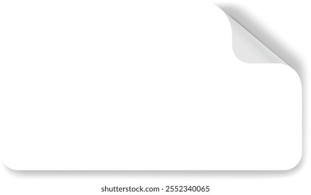 A curva de página branca com um efeito de sombra, ideal para texto ou design, oferece um plano de fundo limpo para apresentações ou marketing. Perfeito para adicionar realismo aos projetos