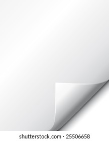 White page with page curl vector