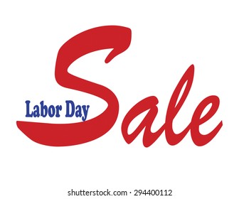 White page with text stating Labor Day sales. Vector illustration format. 