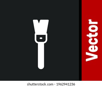 White Paint brush icon isolated on black background. For the artist or for archaeologists and cleaning during excavations.  Vector