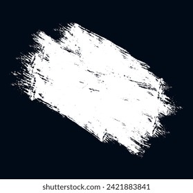 white paint brush stroke on black background vector, white brush stroke with white square on a black background, a vintage white paint splatter brush, sale template, grunge brush