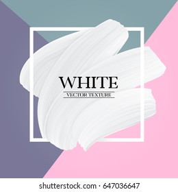 White Paint Brush Texture On Pastel Colors Abstract Background, Modern Vector Girly Banner