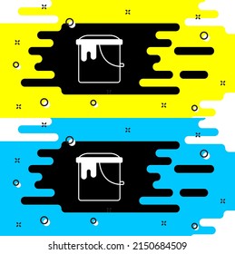 White Paint bucket icon isolated on black background.  Vector