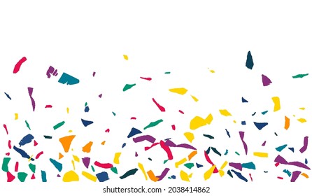 White Paint Celebration White Background. Christmas Particles Texture. Effect Smear Invitation. Green Colored Paper Fun Illustration.