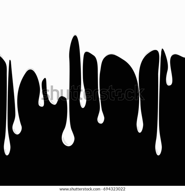 White Paint Dripping On Black Background Stock Vector (Royalty Free
