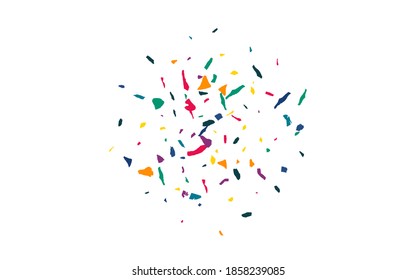 White Paint Festival White Background. Celebration Particles Illustration. Carnaval Confetti Backdrop. Yellow Elements Invitation Postcard.