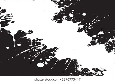 textura gruesa de pintura blanca sobre fondo negro, imagen vectorial de la textura salpicada de pintura blanca