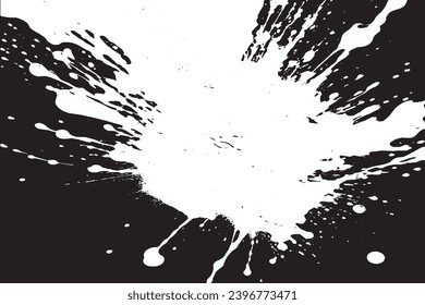 textura gruesa de pintura blanca sobre fondo negro, imagen vectorial de la textura salpicada de pintura blanca