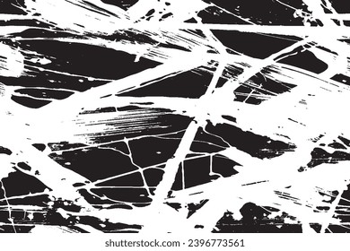 white paint grungy texture on black background, vector image of white paint splash texture