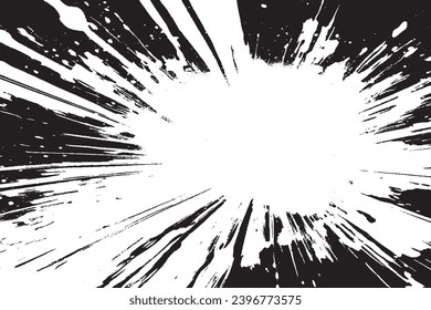 white paint grungy texture on black background, vector image of white paint splash texture