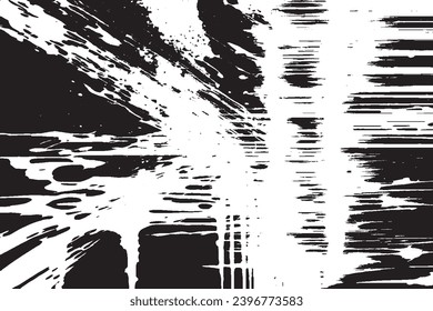 weiße farbige grungige Textur auf schwarzem Hintergrund, Vektorbild der weißen Farbspritzer-Textur