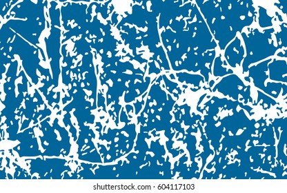 white paint smeared. white splashes. abstract, blue background. grunge texture. vector illustration