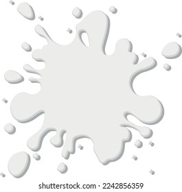 White paint splash. Milk splatter. Blank liquid shape