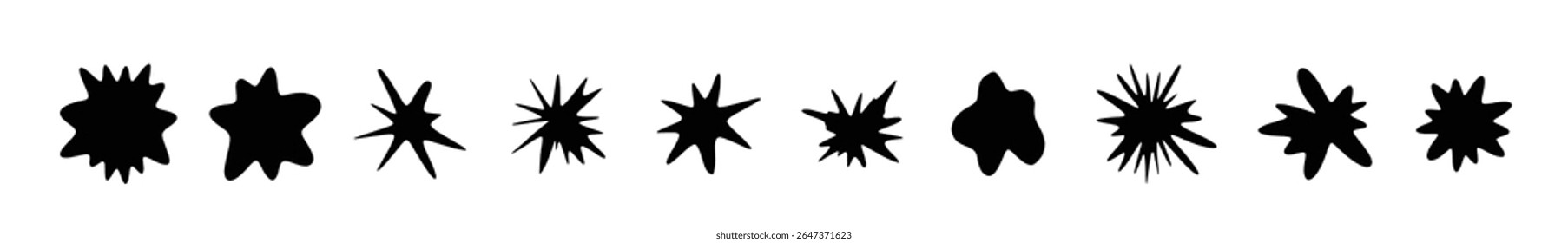 Manchas de tinta branca, borrões de leite, fundo promocional em branco, forma de adesivo, explosão gráfica de arte cômica, ícone de botão líquido, gráfico do conjunto de splash de paintball para o jogo, conjunto de rótulos vazios vetoriais