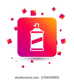 Weißes Paint-Spraydose-Symbol einzeln auf weißem Hintergrund. Schaltfläche für quadratische Farbe. Vektorgrafik