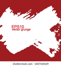 White paint strokes with a dry brush on a red background