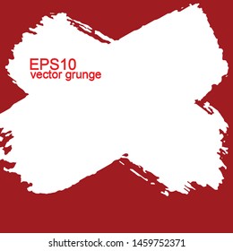 White paint strokes with a dry brush on a red background