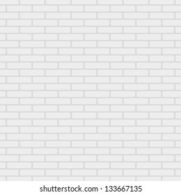 White Painted Brick Wall Pattern Vector Background