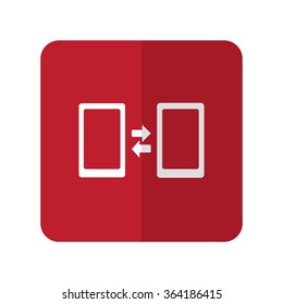 White Pairing flat icon on red rounded square on white