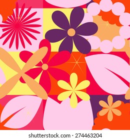 White and pale pink pattern with Dahlia and other flowers 