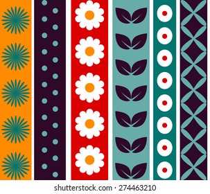 White and pale pink pattern with Dahlia and other flowers 