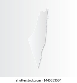 White Palestine map-countries. Vector paper map of Palestine on a gray background. Vector illustration.