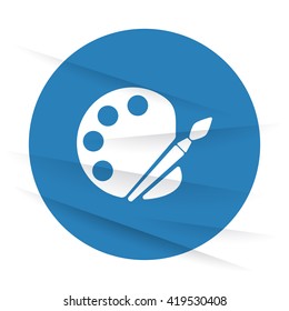 White Palette icon label on wrinkled paper