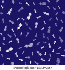 White Palette knife icon isolated seamless pattern on blue background.  Vector Illustration