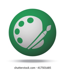 White Palette web icon on green ball