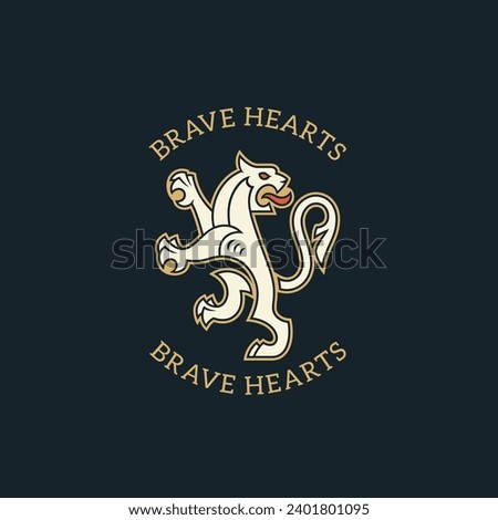 White panther logo design template. Vector illustration.