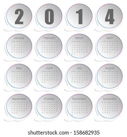 white paper 2014 calendar vector