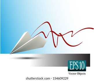 White paper aircraft ( EPS10 vector )