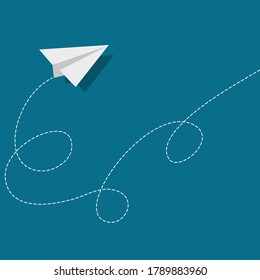 white Paper airplane with business success and leadership concept. Vector illustration